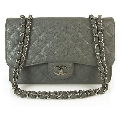 gray chanel bag|chanel classic grey flap bag.